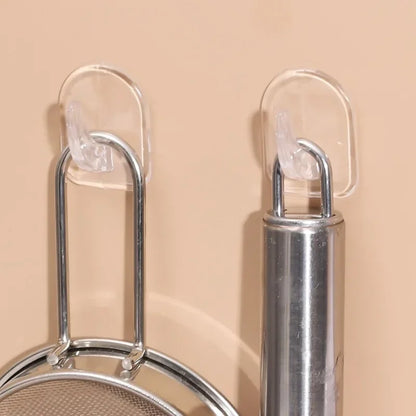Mini Transparent Hooks Self-Adhesive Wall Hooks Heavy Duty Sticky Hangers Multi-Purpose Home Kitchen Bathroom Storage Organizer