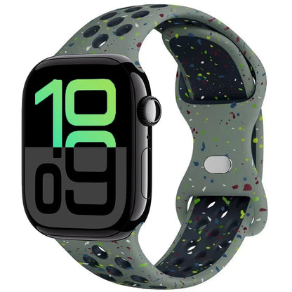 Silicone Strap For Apple Watch 11 10 9 8 7 46mm 45mm 42mm 41mm Ultra 3/2 49mm Breathable Bracelet Wristband iWatch 6 5 4 SE 44mm