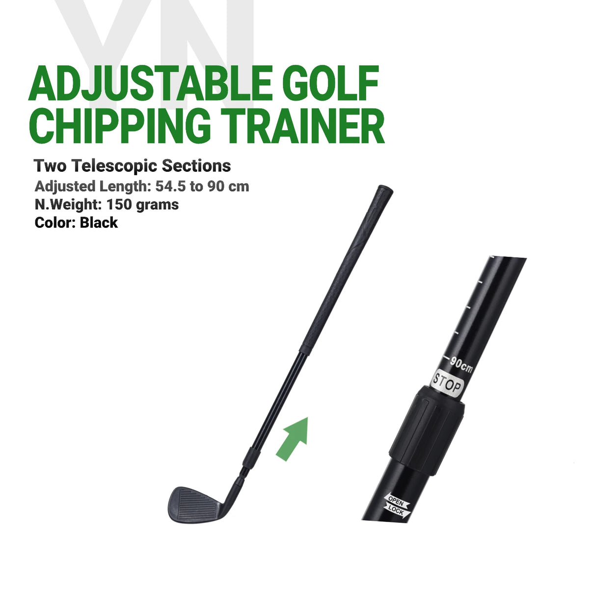 Adjustable Golf Chipping Trainer Golf Clubs 22-37" - Lightweight ABS Clubhead for Beginners, 3 Color Options, Youth & Adult Use