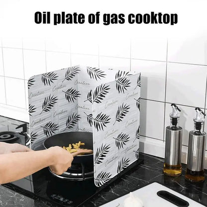 Foldable Aluminum Foil Stove Oil Baffle Plate Kitchen Anti-Splashing Cooking Guard Board Heat Insulation Fry Screen