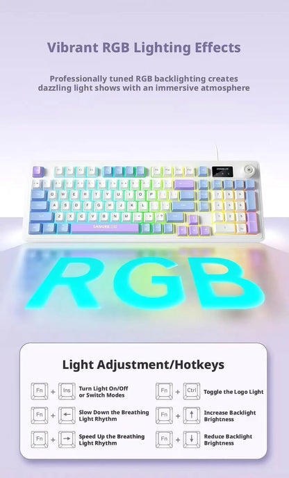 Wired Mechanical Feel Keyboard Mouse Set RGB Glow Low Noise Ultra Thin Gaming Combo Fashion High Value Computer Office Kit