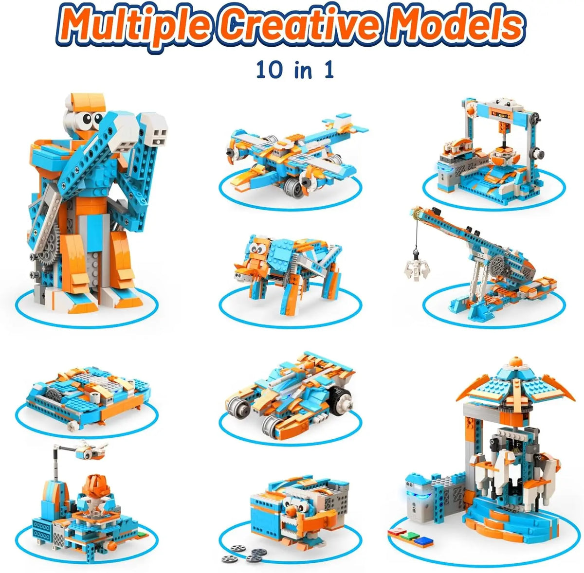 Apitor Robot S 10-in-1 Coding Robot Kit APP/Remote Control Programmable Building Blocks STEM Educational Toy Gift for Kids 8-12