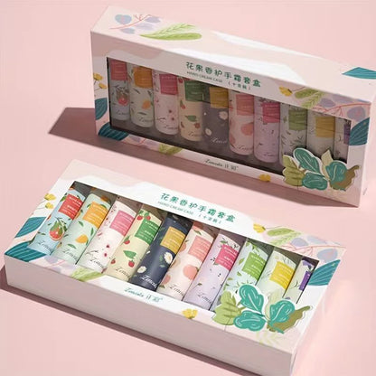 10pcs Hand Cream Box, Scented Hand Cream, Suitable for Chapped, Travel Hand Cream Mini Moisturizing Lotion with Shea