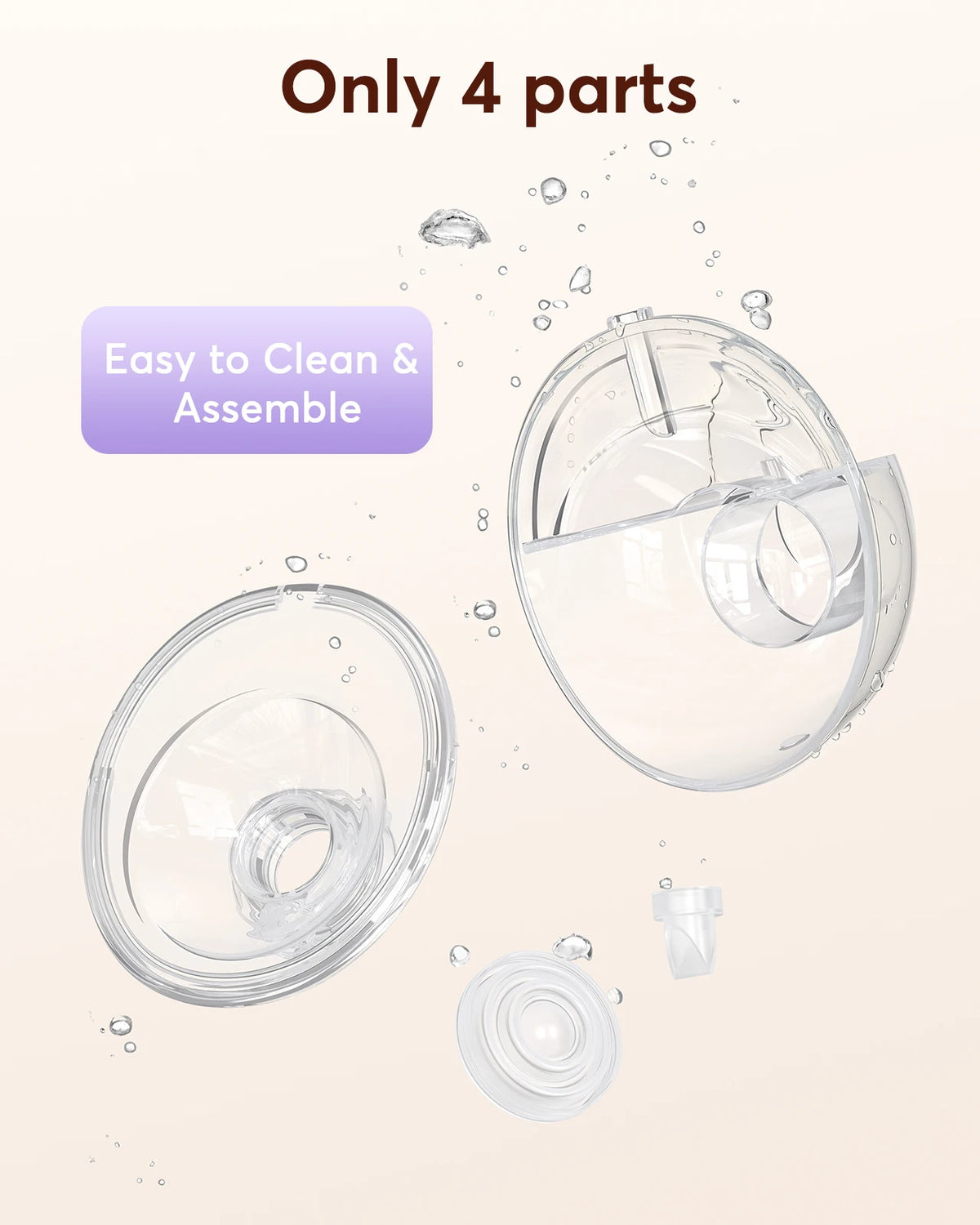Breast Pump Hands-Free, Upgraded Wearable for Beginners, 325mmHg Strong Suction, 4 Modes & 12 Levels, Fast Milk Storage, Leak-proof, 17/19/21/24/27mm Flanges, USB-C Fast Charging, Quiet Operation, Comfortable Portable Design