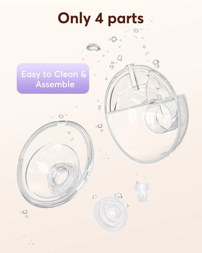 Breast Pump Hands-Free, Upgraded Wearable for Beginners, 325mmHg Strong Suction, 4 Modes & 12 Levels, Fast Milk Storage, Leak-proof, 17/19/21/24/27mm Flanges, USB-C Fast Charging, Quiet Operation, Comfortable Portable Design