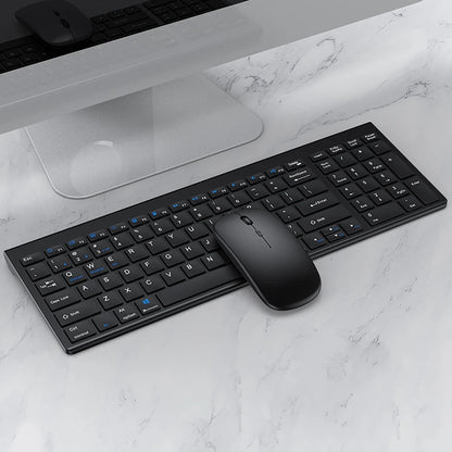 2.4G Wireless & bluetooth Keyboard Mouse Set Rechargeable Ultra-thin Computer Office Gaming Silent Slim Keyboard Mouse for ipad