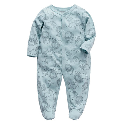 Unisex Newborn Baby Footed Pajamas Long Sleeve Zipper Romper Cotton Jumpsuit Solid White 0-12 Months Fashion Baby Clothes