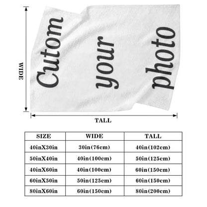 1 Piece of Customized Personalized Blanket Upload Pictures DIY Flannel Blanket，Customized Warm Photos, Soft and Warm