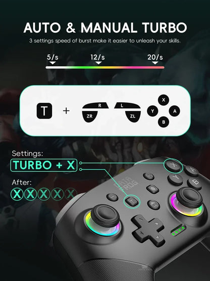 DATA FROG Wireless Game Controller for Switch / OLED / Lite / Switch 2 Console Programmable Joystick Gamepad for PC