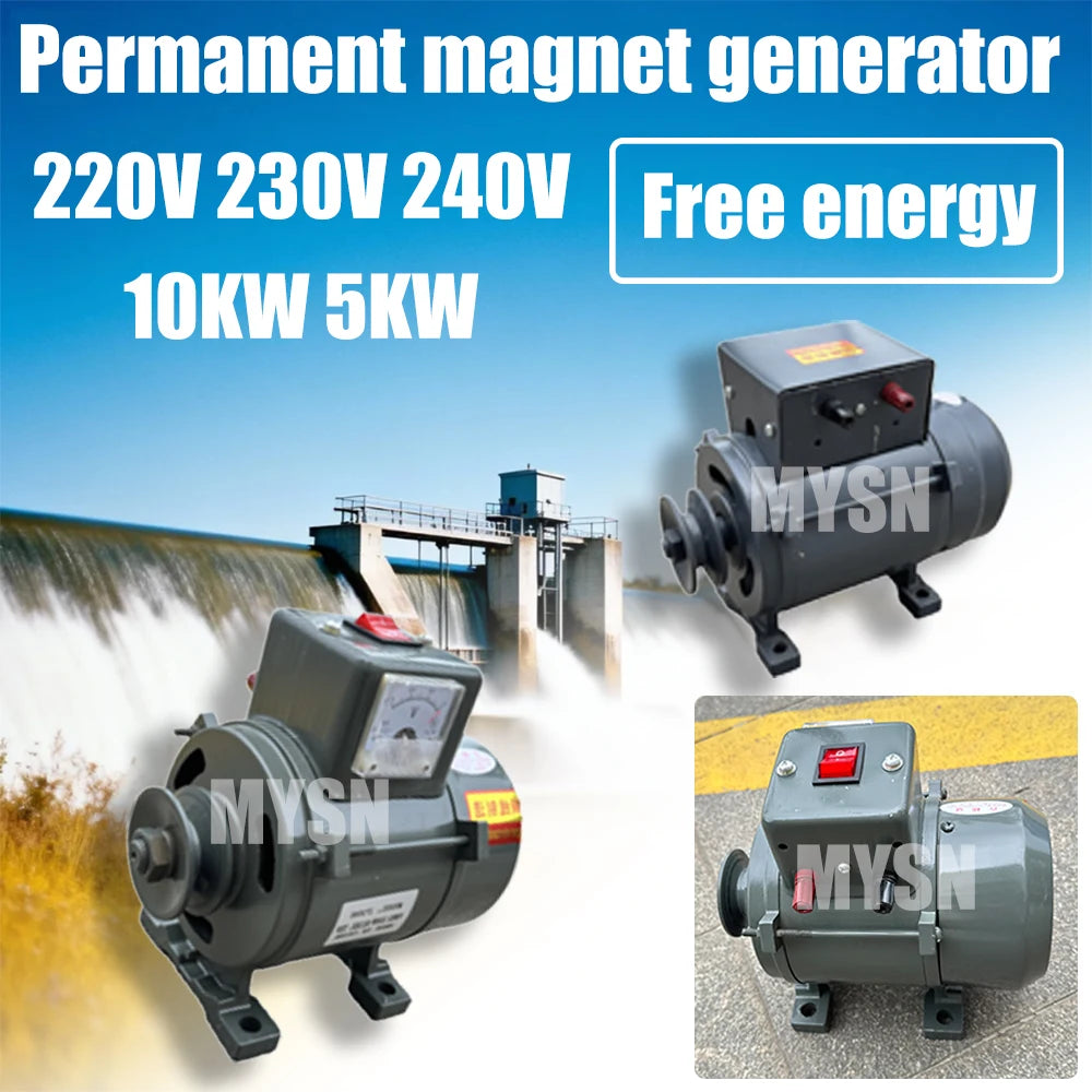 220V 10KW Portable Generator 230V 240V Permanent Magnet Generator Free Energy Alternator Lighting Household Farm CE Certified