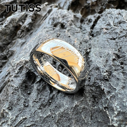 TUTISS 6/8mm Men Women Popular Engraving Ring Tungsten Wedding Band Domed Polished Stocks On Hand