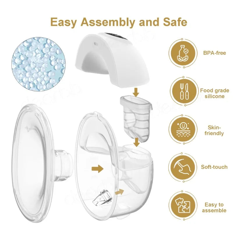 A New Double Breast Pumps 4 Modes 12 Level Portable Hands-Free Silicone Breast Pump S39 Wearables Electric Breast Pumps