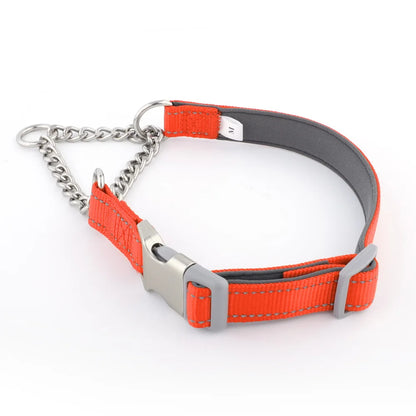 Dogs Collar Dog Choker Adjustable Dog Chain Reflective Nylon Fabric Pet Collars for Small Medium Large Dogs
