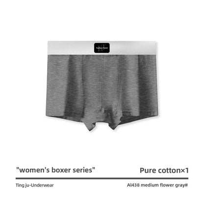 Women Cotton Boyshort Panties Letter Wide Waistband Mid Waist Breathable Soft Comfortable Ladies Underwear
