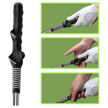 Retractable Golf Swing Training Aid Portable Grip  with Click Feedback for Golf Practice & Training