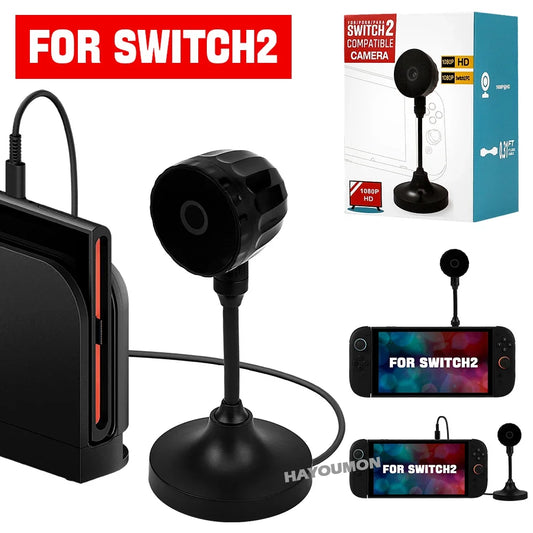 1080P HD Video Camera for Switch 2 Console with USB Type-C Port Desktop Non-Slip Video Capture Game Camera for PC Accessories