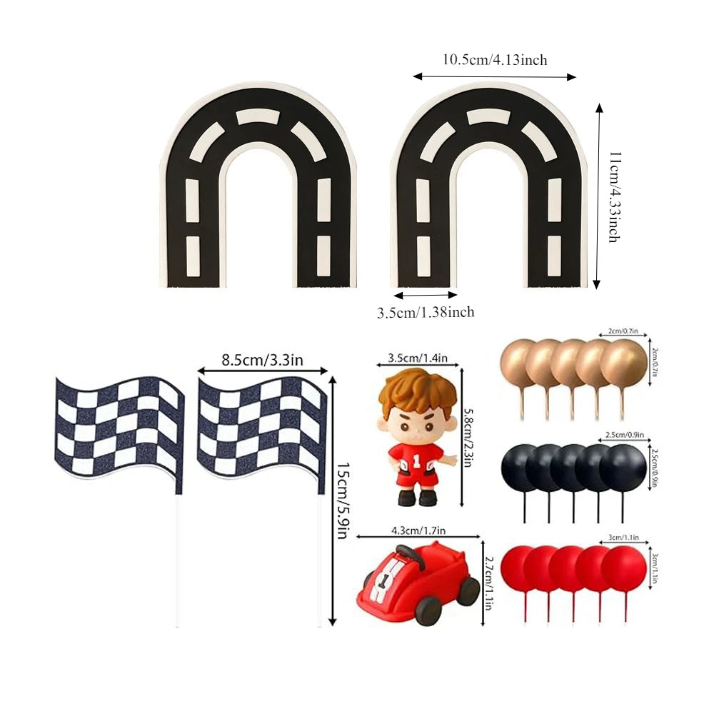 1 Set Race Cars Cake Topper Happy Birthday Cake Decorations Party Favors