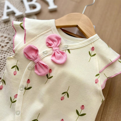 2025 baby girl rompers summer short sleeve clothing cotton Girls Onesies toddlers clothes infant newborn overalls kids homewear