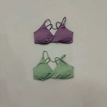 HISTELLO Vision Sports Bra Women Cross Back Seamless Yoga Bra With Removable Pads Backless Underwear Gym Running Sports Top
