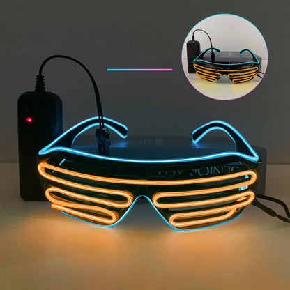 Louver glasses EL luminous glasses cool light props dual color luminous LED glasses atmosphere glasses