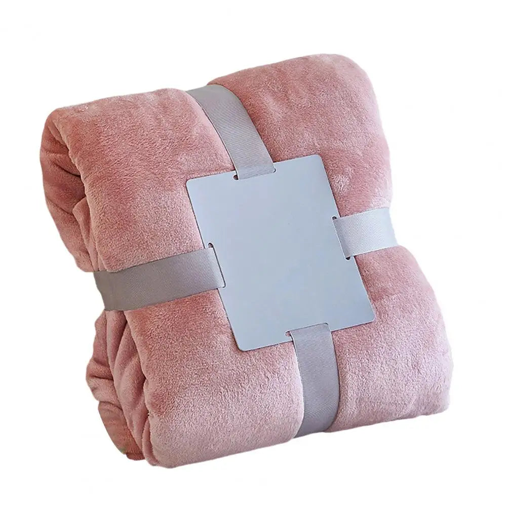 Durable Blanket Solid Color Flannel Throw Blanket Lightweight Plush Bed Cover Soft Fuzzy Sofa Blanket for Cozy Nap Sleeping