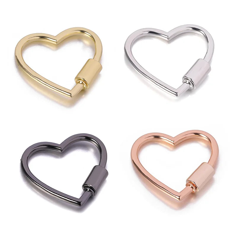 Simple Metal Heart Shaped Opening Keychain Handbag Strap Dog Chain Buckle Bag Lanyards Clip Hook DIY Accessories