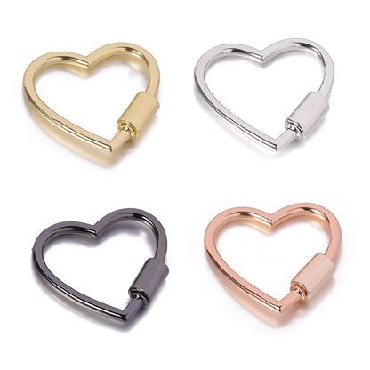 Simple Metal Heart Shaped Opening Keychain Handbag Strap Dog Chain Buckle Bag Lanyards Clip Hook DIY Accessories