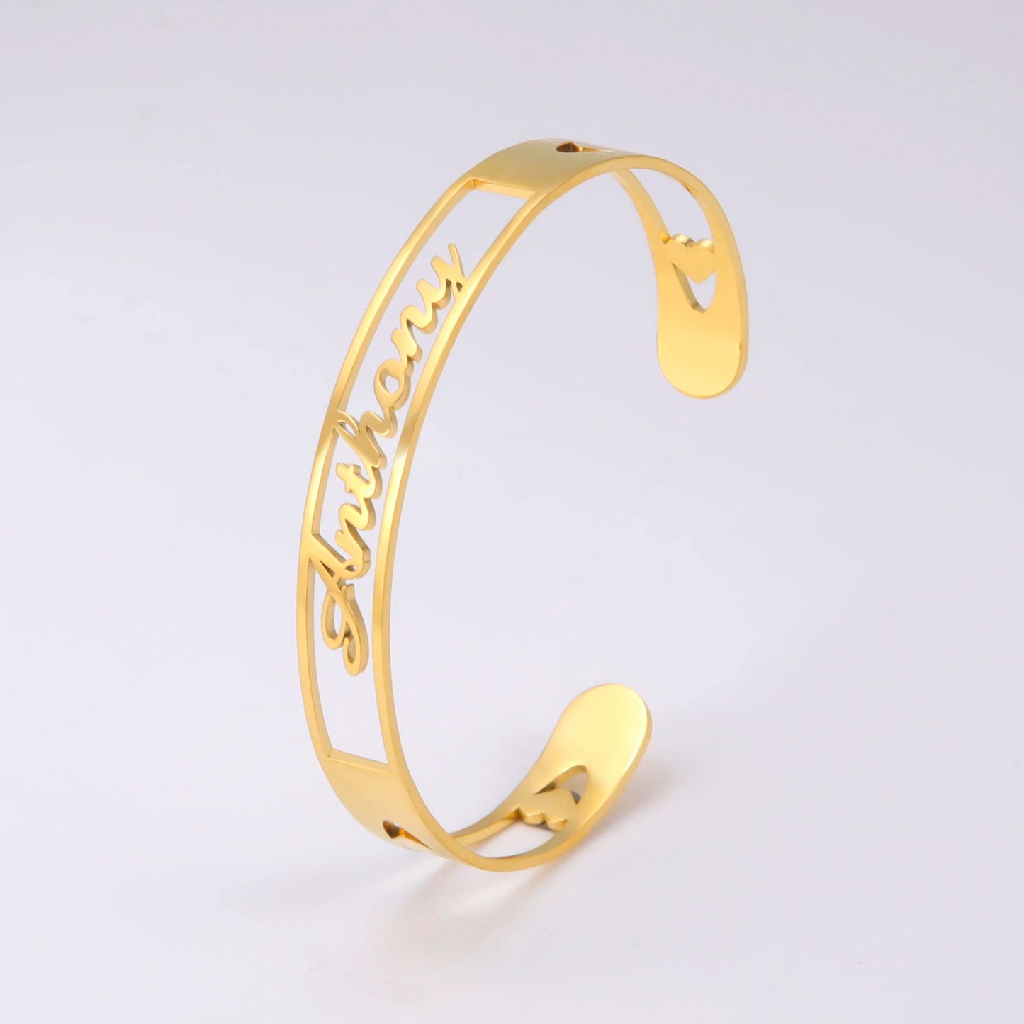 Personalized Name Bracelet for Women Men Custom Jewelry Stainless Steel Customized Bangle Gold Color Arabic Name Birthday Gifts