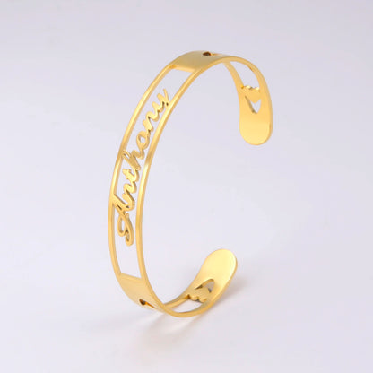 Personalized Name Bracelet for Women Men Custom Jewelry Stainless Steel Customized Bangle Gold Color Arabic Name Birthday Gifts