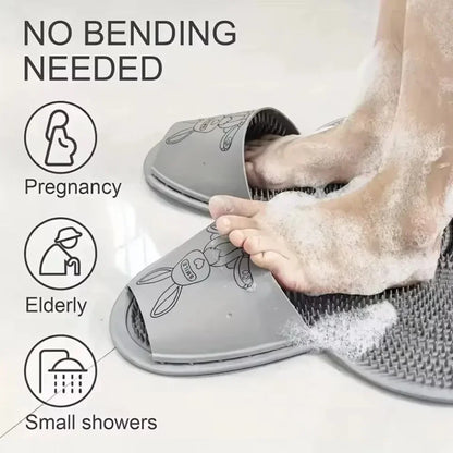 1Pc Silicone Foot Massage Mat Anti Slip Shower Mat Feet Rub Exfoliating Scrub Pad Bathroom Floor Cleaning Bath Mat