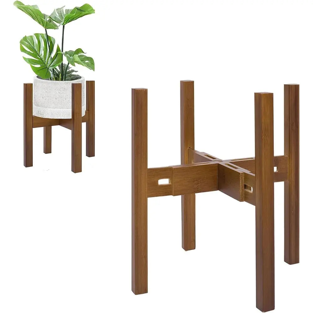 Versatile Bamboo Plant Stand for Indoor Use, Supports Pots 8-12 Inches (Plant and Pot Not Included)