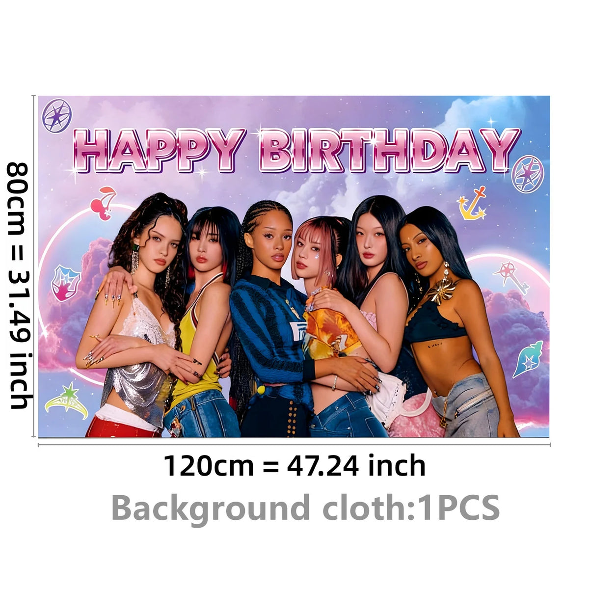 Kpop Katseye Party Decoration Tableware Tablecloth Cup Plate Napkin Sticker Bags Balloons Baby Shower Kpop Party Favors Supplies