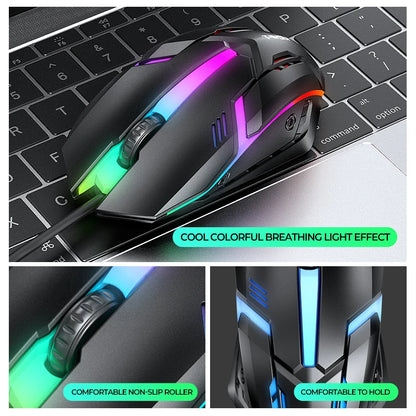 2025 Mouse Keyboard Headset Mouse Pad Combo 4 In 1 SET Computer Gaming Headphone USB Wired Mouse And Keyboard Set With Mouse Mat