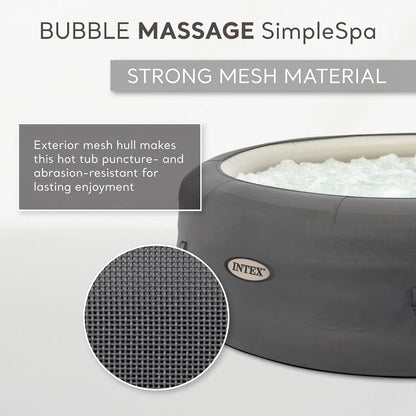 SimpleSpa 6 Person Inflatable Hot Tub, Portable Spa with 140 Jets, Custom