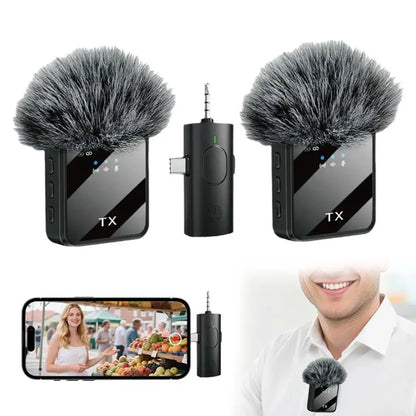 Professional Wireless Lavalier Microphone For iPhone Android Camera Noise Cancellation For Video Recording Streaming Mic