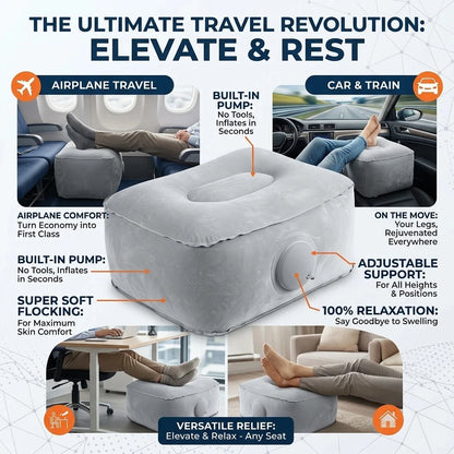 Inflatable Footrest Pillow PVC Foot Rest Air Pillow Cushion for Travel Office Home Leg Up Relaxing Feet Tools Under Desk