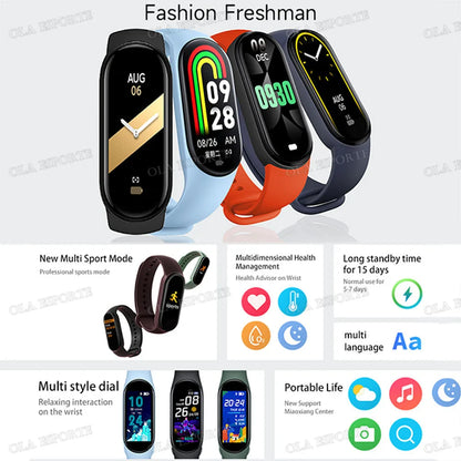 M9 Smart Watch Men Women Fitness Smart Bracelet Sports Band Heart Rate Blood Pressure Monitor Waterproof Multi-function Watches