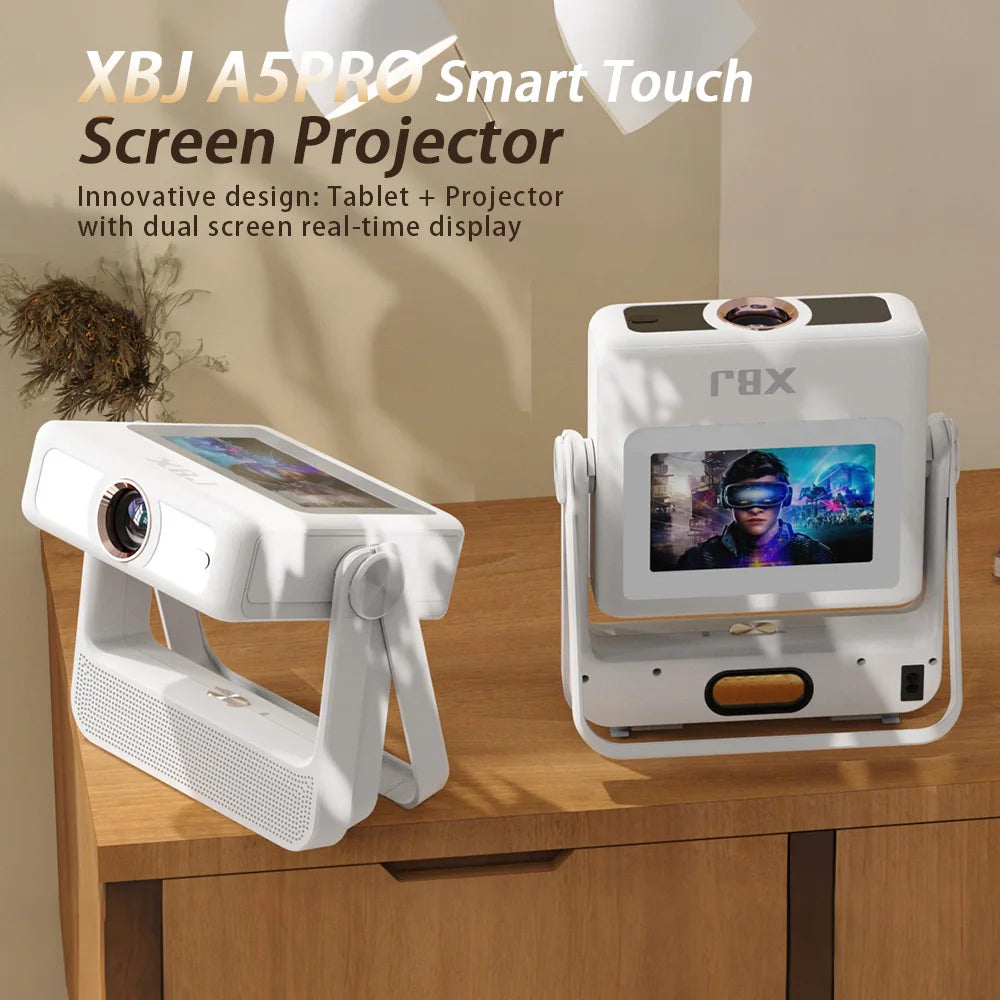 XBJ A5Pro 1080p Smart Projector With Screen Wifi6 BT5.2 Auto Focus Portable Projector 4k Home Cinema Indoor Outdoor