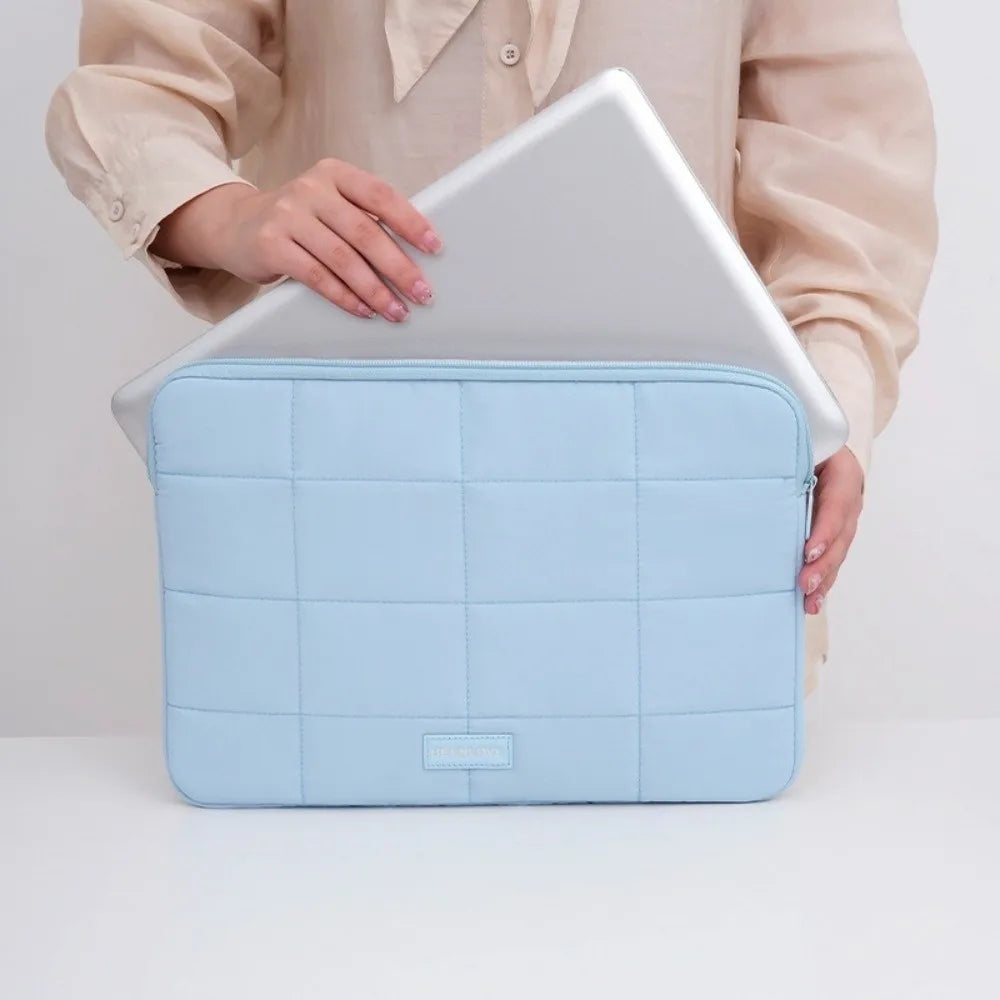 14/15.6inch Quilted Tablet Bag Shockproof Solid Color Travel Tablet Sleeve Wear-resistant Ultralight Tablet Protection Cases