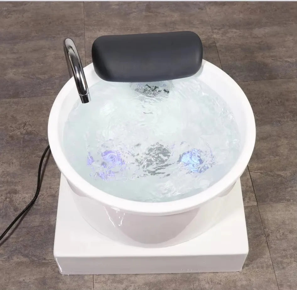 Electric Foot Basin Spa Massager with One-Button Drainage Dual-Colored Lights Deep Clean Foot Bath for Salon Home Use