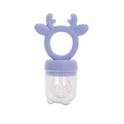 BPA Free Baby Fruit Food Feeder with Dust Cover Deer Silicone Teething Nibbler 3 Colors Toddler Vegetable Feeding Pacifier Teether Toy