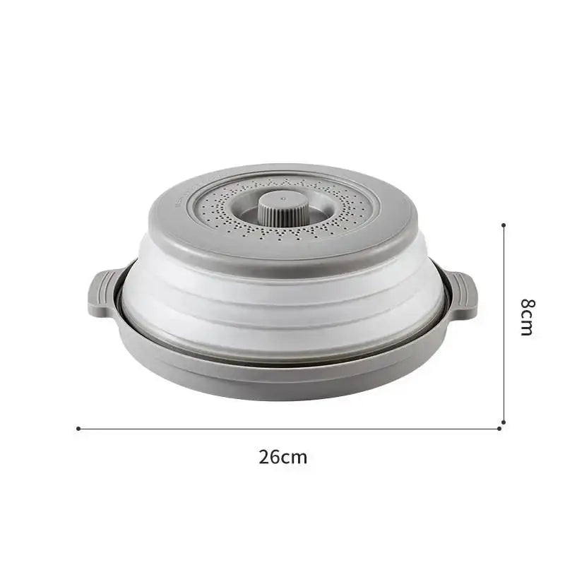 [CL]Multifunction Foldable Microwave Food Splatter Cover Splash Collapsible Guard Kitchen Gadget Colander For Meal Steaming Tray