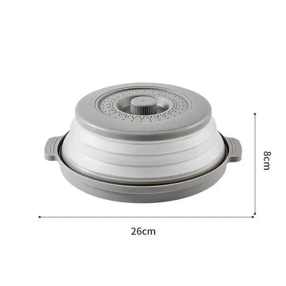 [CL]Multifunction Foldable Microwave Food Splatter Cover Splash Collapsible Guard Kitchen Gadget Colander For Meal Steaming Tray