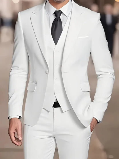 New Beige Suit Men Business Tuxedos Formal 3/2/1 Piece Dress Single Breasted Groom Groomsman Prom Wedding Party