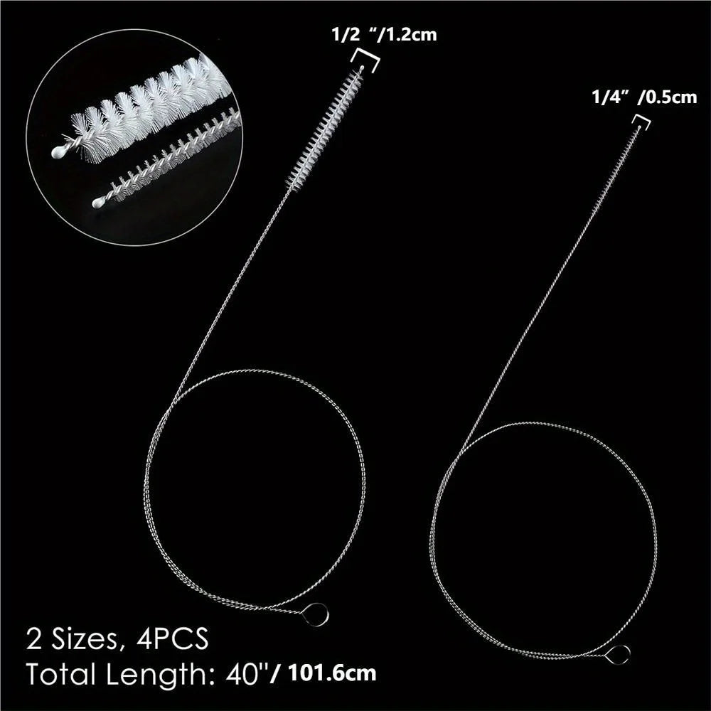 4pcs/pack 40 Inches Brush Cleaner for Cleaning Straw, Kegerator, Feeding Tube, Siphon Hose, Sunroof Drain, Refrigerator Drain, 2