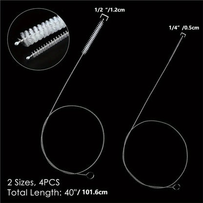 4pcs/pack 40 Inches Brush Cleaner for Cleaning Straw, Kegerator, Feeding Tube, Siphon Hose, Sunroof Drain, Refrigerator Drain, 2
