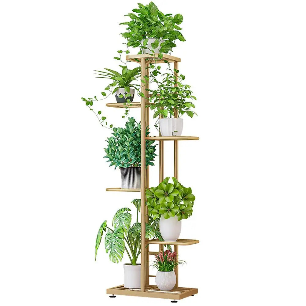 6 Tier Plant Stand, 7 Potted Indoor Tall Plant Holders, Corner Metal Tiered Plant Stands, Multiple Plant Display Rack Organizer For Living Room Balcony