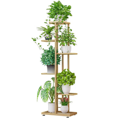 6 Tier Plant Stand, 7 Potted Indoor Tall Plant Holders, Corner Metal Tiered Plant Stands, Multiple Plant Display Rack Organizer For Living Room Balcony