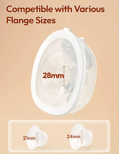 NCVI Wearable Electric Breast Pump Hands-Free 4 Modes 9 Levels Leakproof Double Sealed Milk Cup 21/24mm Flanges Quiet Portable for Home Work Travel