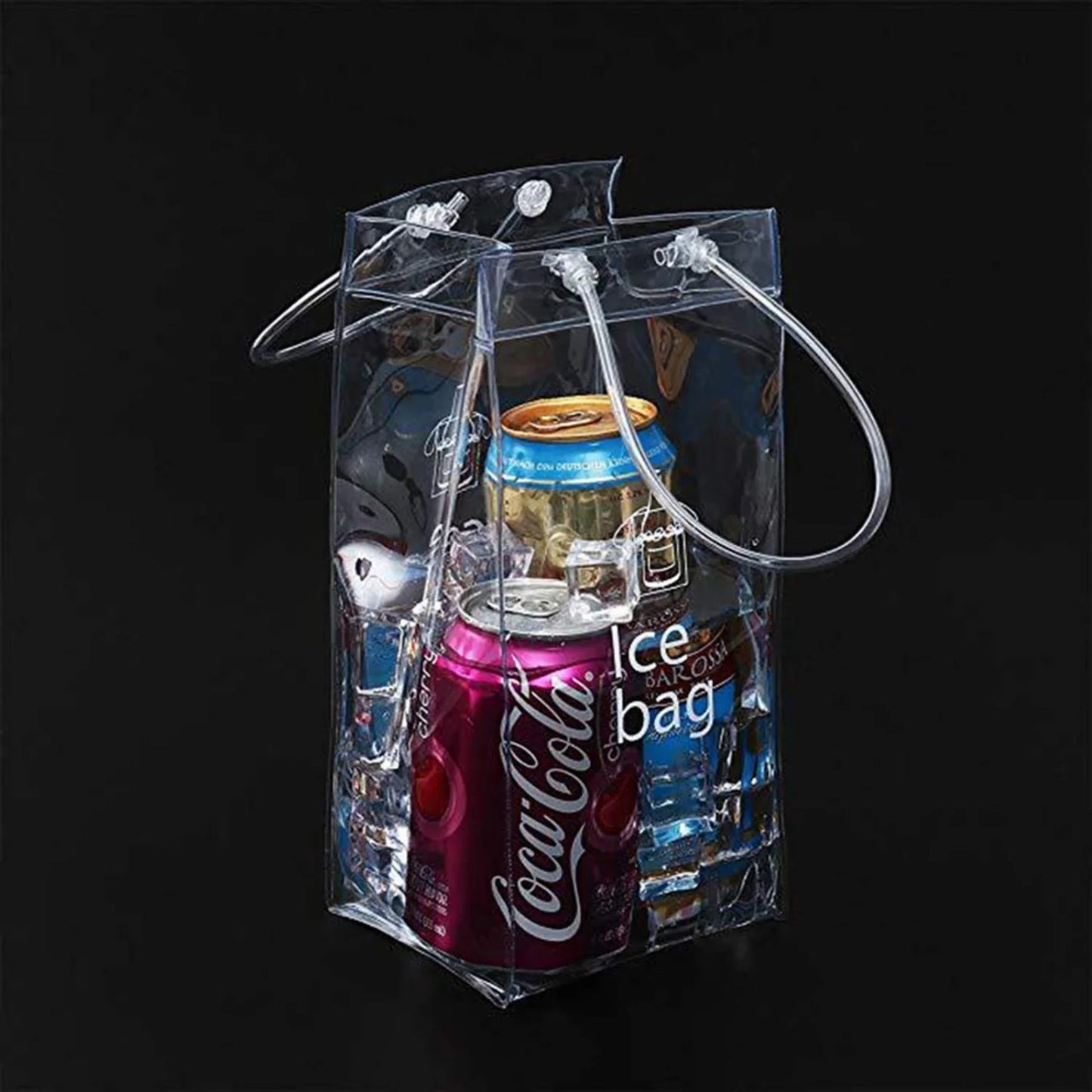 3/6 PCS Collapsible Clear Pouch Ice Wine Bag Portable Wine Cooler Bag Chiller Sleeves for Champagne Cold Beer Chilled Beverages